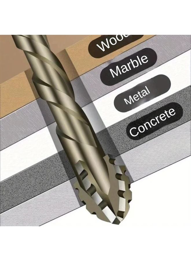 Four Blade Sawtooth Eccentric Drill 6mm All Ceramic Tile Cast Iron Concrete Hexagonal Drill Bit Dry Drilling Tool - Image 5