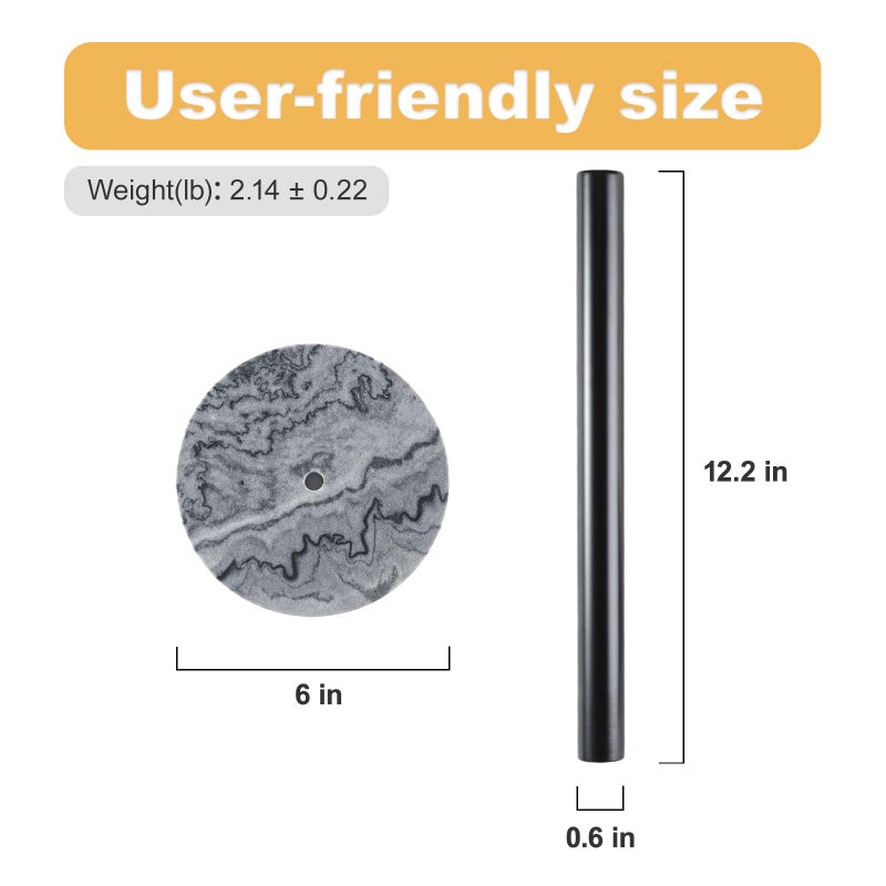 Koville Luxury Norway Granite Paper Towel Holder Countertop, Metal Rod 8" Marble Base Paper Towel Holder Stand for Kitchen Organization and Storage, Fit for Standard or Jumbo-Sized Rolls(Blue Pearl) - Image 4