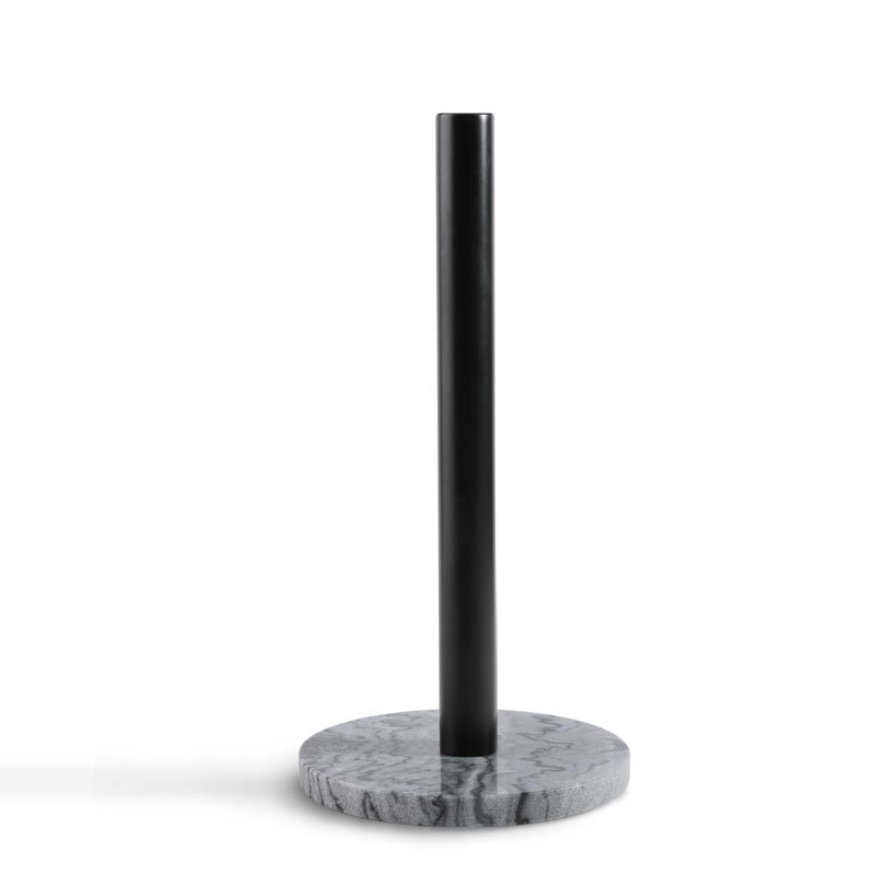 Koville Luxury Norway Granite Paper Towel Holder Countertop, Metal Rod 8" Marble Base Paper Towel Holder Stand for Kitchen Organization and Storage, Fit for Standard or Jumbo-Sized Rolls(Blue Pearl) - Image 1