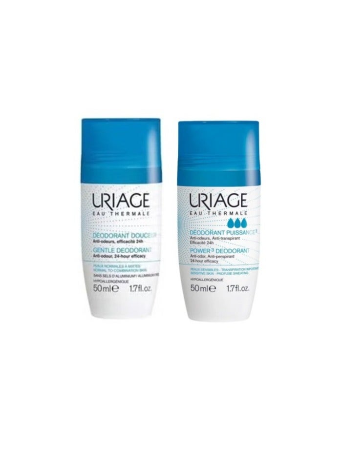 Gentle Deodorant White 50ml + Deodrant Puissance Clear 50ml