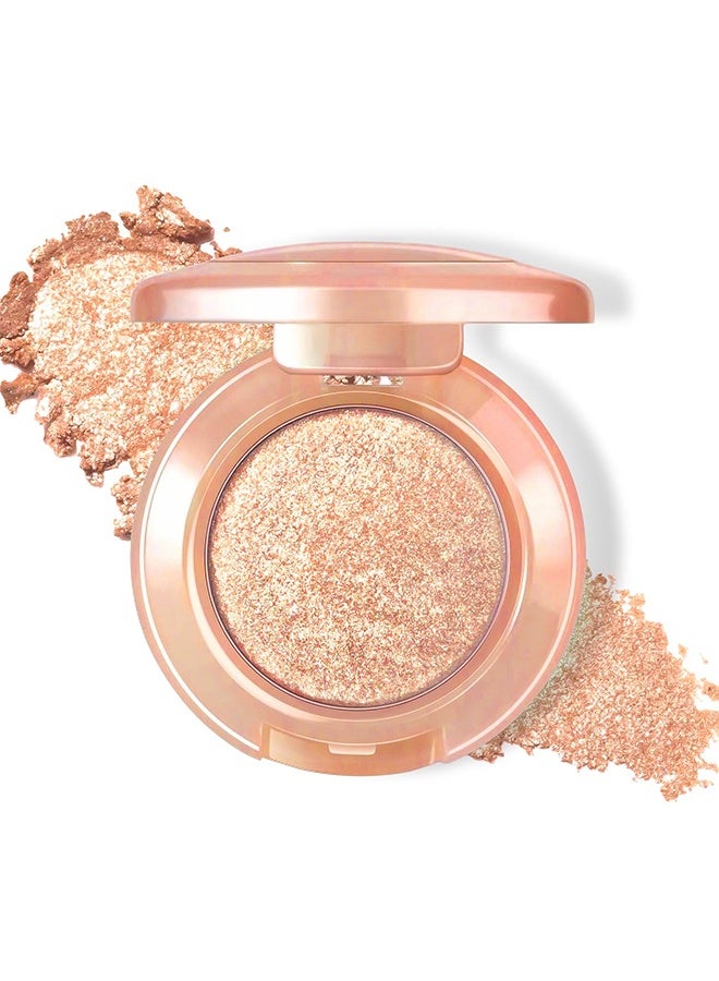 XIXI Bulb's Plan Eyeshadow, Holographic Champagne Bronze Glitter Eyeshadow, Multichrome Shimmer Color Shifting Single Eyeshadow, Metallic Brown Iridescent Eye Shadow Palette Bouncy Texture Fairy Highlighter Makeup #06 - Image 1