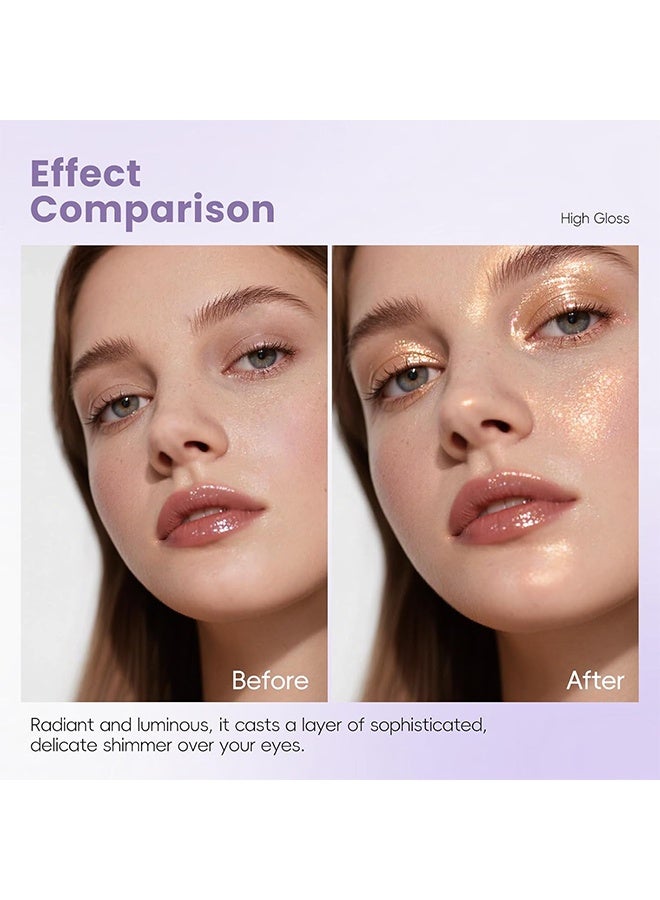 XIXI Bulb's Plan Eyeshadow, Holographic Champagne Bronze Glitter Eyeshadow, Multichrome Shimmer Color Shifting Single Eyeshadow, Metallic Brown Iridescent Eye Shadow Palette Bouncy Texture Fairy Highlighter Makeup #06 - Image 5