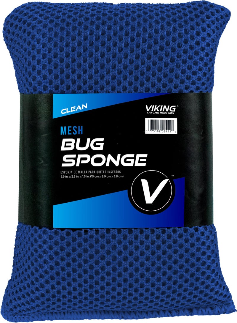 VIKING Mesh Bug Sponge, Car Wash Sponge for Cleaning Bugs and Tar, Colors Vary, 4 inch by 6 inch, 1 Pack - Image 1