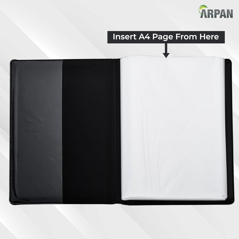 Arpan Black A4 Professional Display Book Folder for Presentation, Artwork, Interviews, CVS - A4 Display Folder with 48 Pockets (96-Side) - Image 3