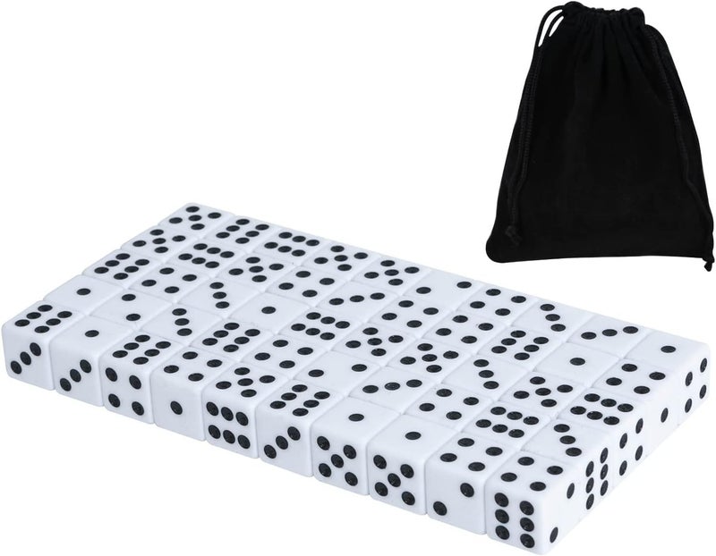 DAGONGREN 50 Pack 16MM White Dice Six Sided Standard Opaque White Dice with Black Pips Dots for Board Games - Image 4