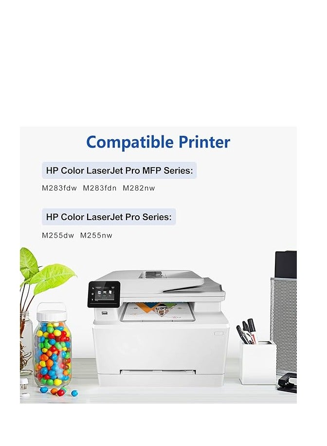 207A With Chip Toner Cartridge Compatible For Color Laserjet Pro MFP M283fdw M255dw M282nw M283fdn M255nw W2210A W2211A W2212A W2213A (Black Cyan Yellow Magenta )  - Image 2