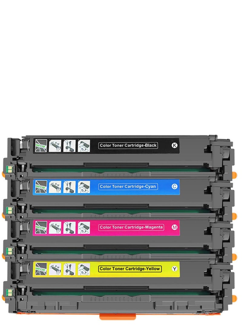 207A With Chip Toner Cartridge Compatible For Color Laserjet Pro MFP M283fdw M255dw M282nw M283fdn M255nw W2210A W2211A W2212A W2213A (Black Cyan Yellow Magenta )  - Image 1