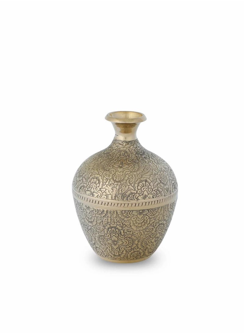 Engraved Brass Tabletop Flower Vase Home Decor -Gold - pzsku/ZBFCAAE2F87FE8FDF5005Z/45/_/1649742790/ace4c8fd-8075-4e07-b22e-431dd90d12f5