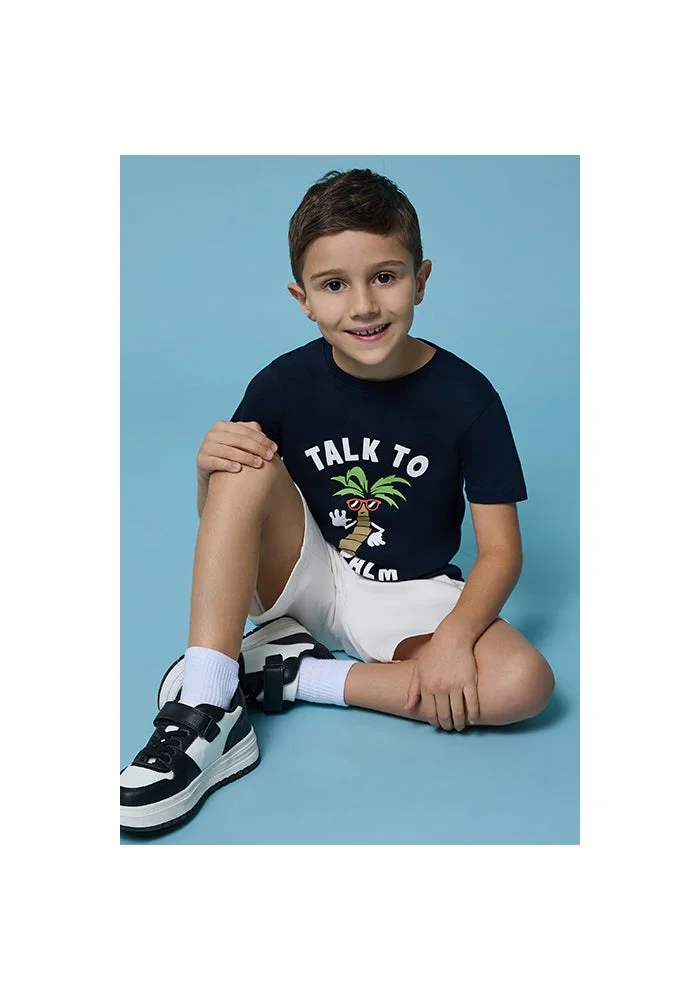 R&b Printed T-Shirt with Crew Neck and Short Sleeves