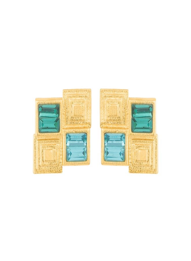 Voylla Stud Earrings for Women (Golden)(8907617644219) - Image 1