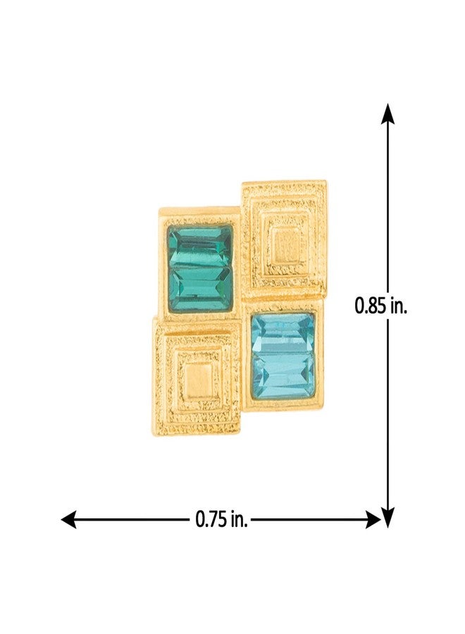 Voylla Stud Earrings for Women (Golden)(8907617644219) - Image 2