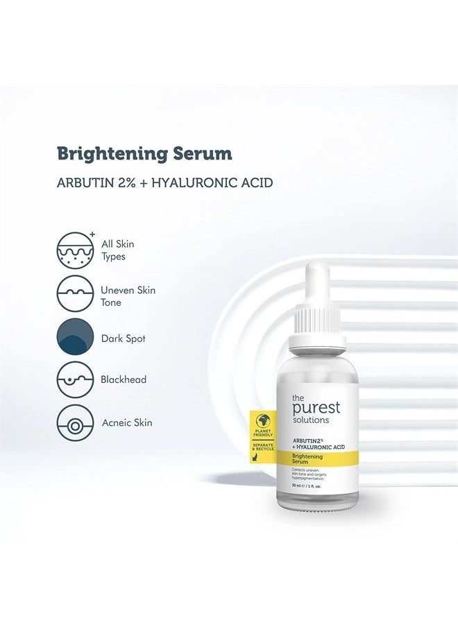 the purest solutions Brightening Serum (Arbutin 2% + Hyaluronic Acid) - Eliminate Skin Tone Inequalities & Support Vibrant Bright Skin - Vegan | Cruelty Free | Eco Friendly (1 fl. oz)  - Image 2