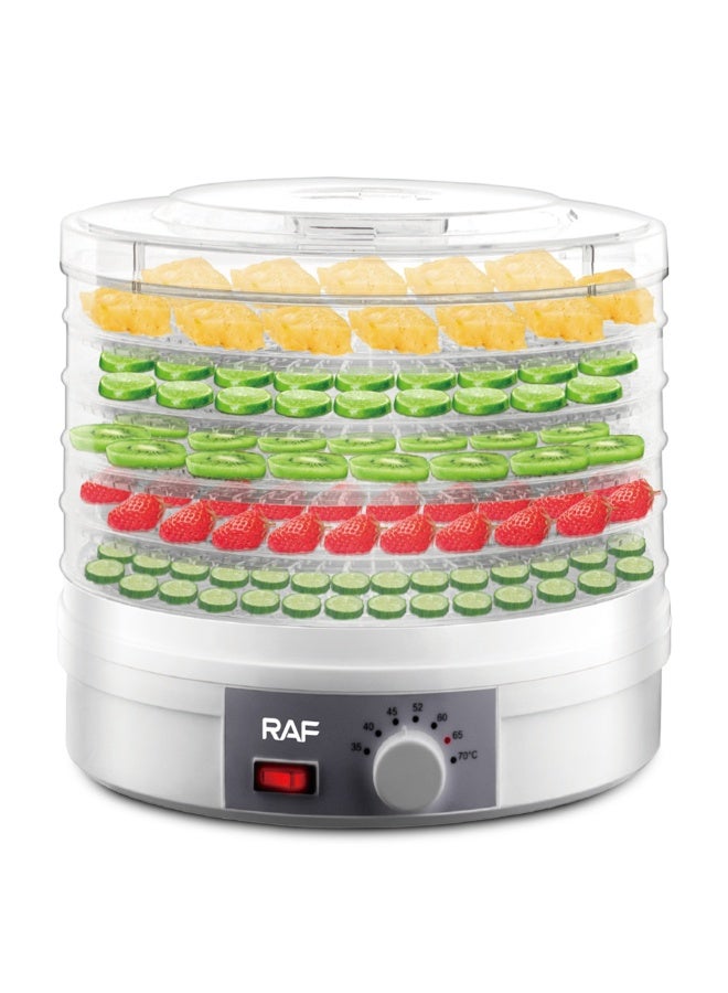 RAF R.6800 Food Dehydrator 5 Tier 350W Electric Fruit Drying Machine With Fast Drying Technology Adjustable Thermostat Transparent Stackable Trays Perfect For Fruits Vegetables Herbs Meat Fish And Pet Food - Image 1