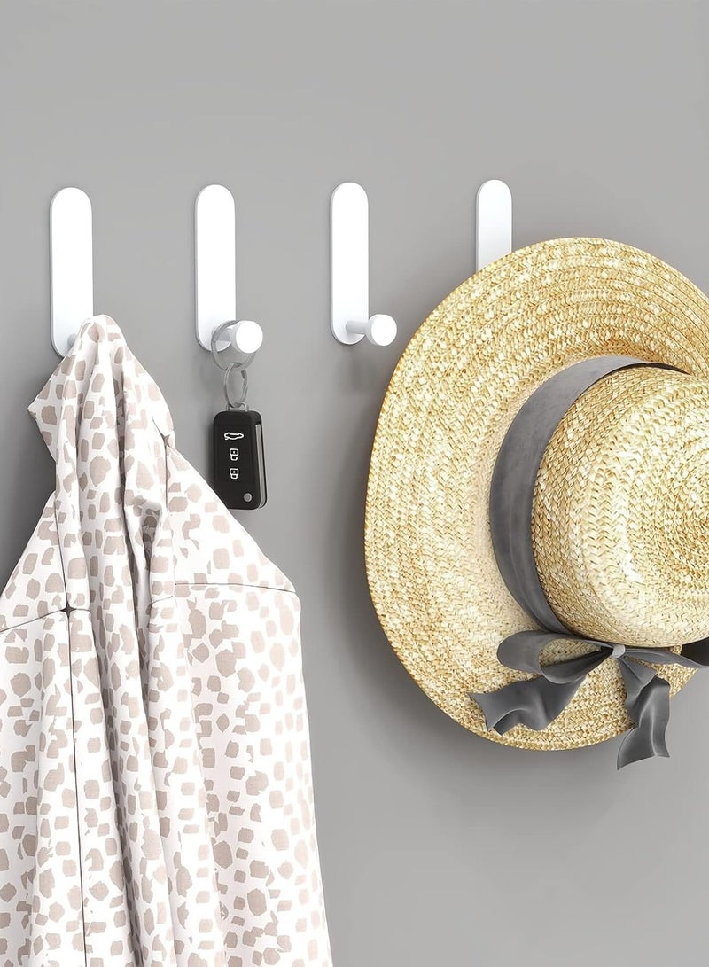 هومستر 4 قطع خطافات لاصقة - خطافات حائط من الألومنيوم الفضائي بدون حفر، حمالات قوية للمناشف والعباءات في الحمام والمطبخ - Image 1