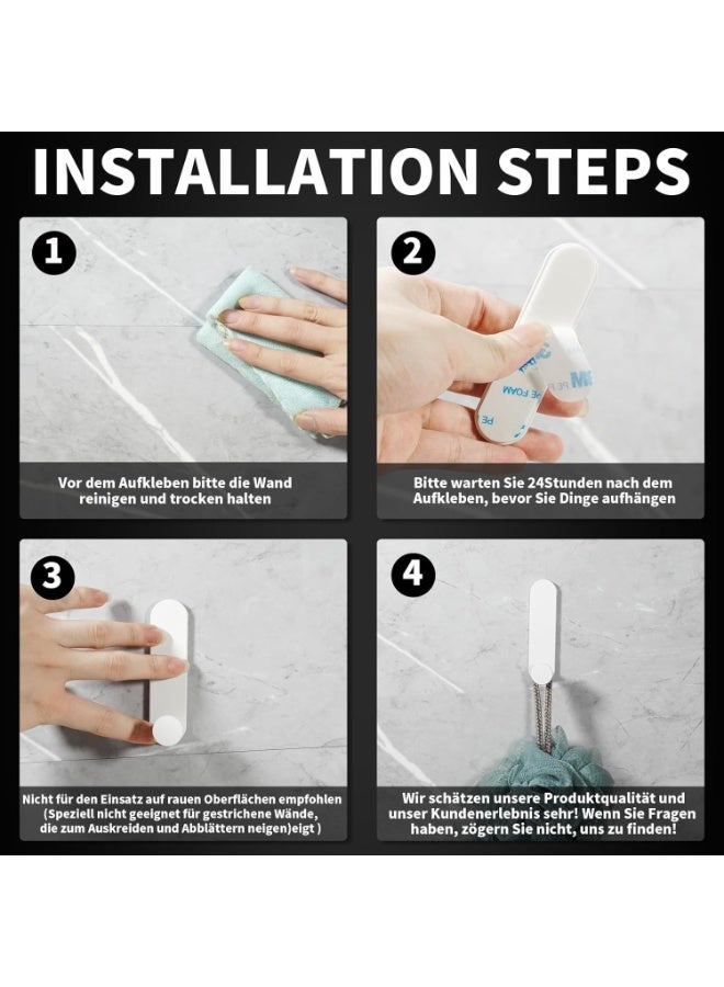هومستر 4 قطع خطافات لاصقة - خطافات حائط من الألومنيوم الفضائي بدون حفر، حمالات قوية للمناشف والعباءات في الحمام والمطبخ - Image 5