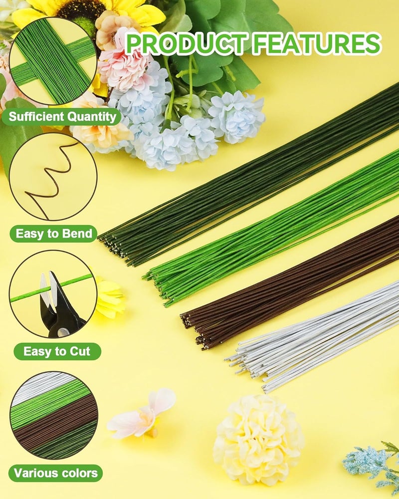 bolt bee Floral Wire Stems for Artificial Flower Making,Florist Wire,Flower Wires for Crafts,Alambre para Flores for Wreaths, Flower Arrangements and DIY Projects (26 Gauge (thin) 50pc) - Image 2