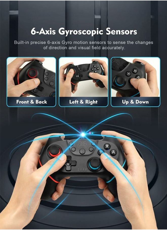 Generic - Wireless Bluetooth Game Controller, for Switch/Switch Lite/Switch OLED, Adjustable Turbo and Dual Vibration Ergonomic Anti-Slip, Multi-Device Compatibility Bluetooth Wireless Gamepad - Image 1