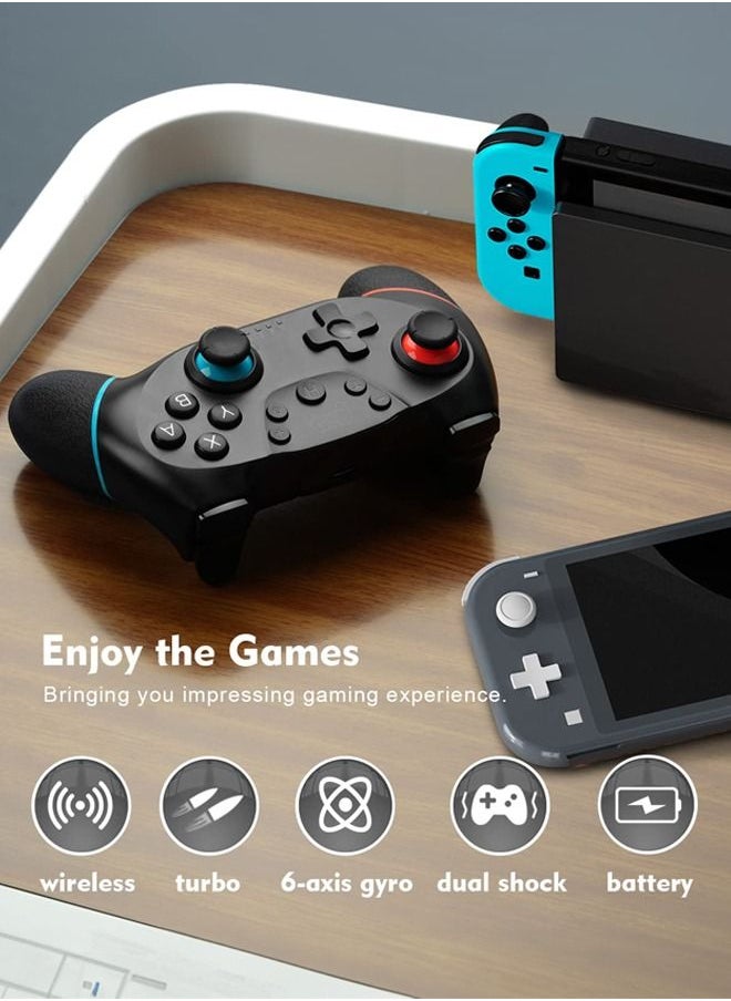 Generic - Wireless Bluetooth Game Controller, for Switch/Switch Lite/Switch OLED, Adjustable Turbo and Dual Vibration Ergonomic Anti-Slip, Multi-Device Compatibility Bluetooth Wireless Gamepad - Image 1
