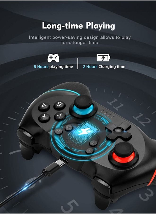 Generic - Wireless Bluetooth Game Controller, for Switch/Switch Lite/Switch OLED, Adjustable Turbo and Dual Vibration Ergonomic Anti-Slip, Multi-Device Compatibility Bluetooth Wireless Gamepad - Image 1