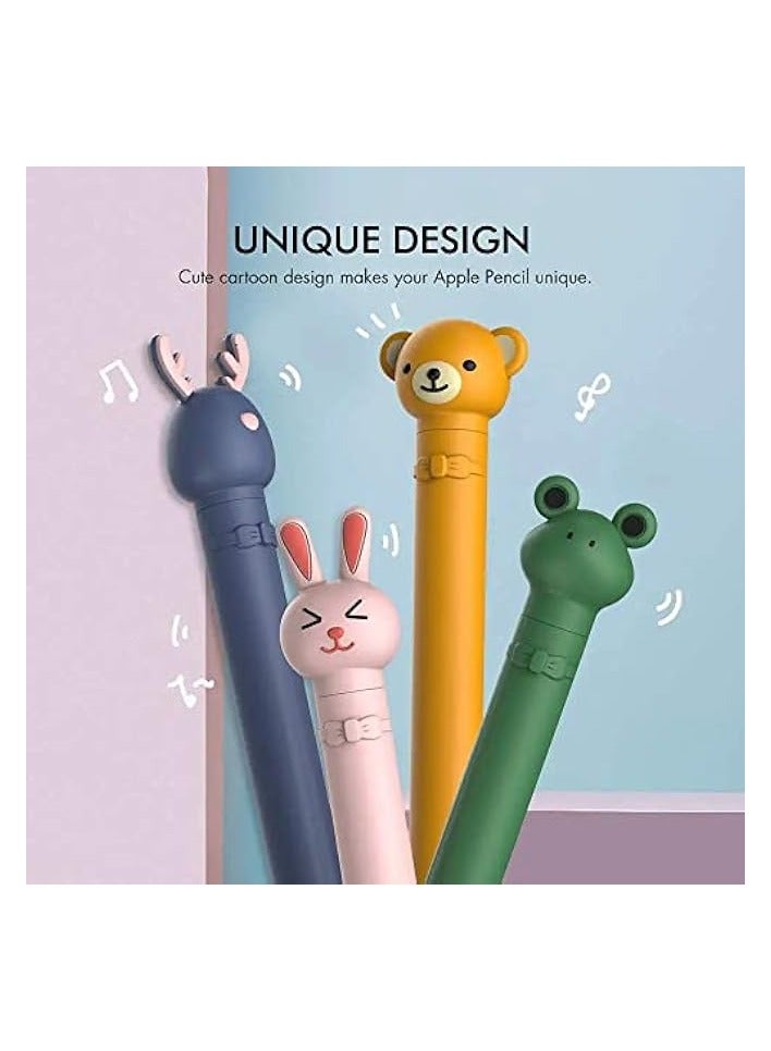 بروماس حافظة لقلم أبل الجيل الأول، ملحقات غطاء من السيليكون الناعم الكرتوني اللطيف متوافقة مع قلم أبل الجيل الأول (غزال أزرق) - Image 5