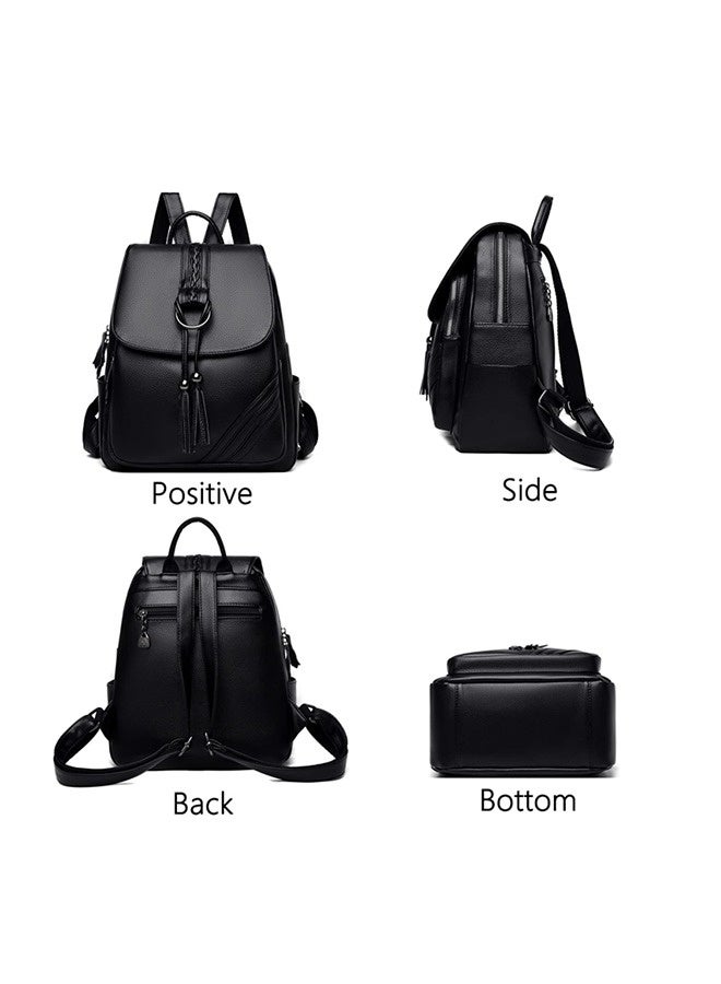 ShebSheb Trendy PU Leather Backpack Purse for Women and Ladies Shoulder Travel Daypacks Bags  - Image 2
