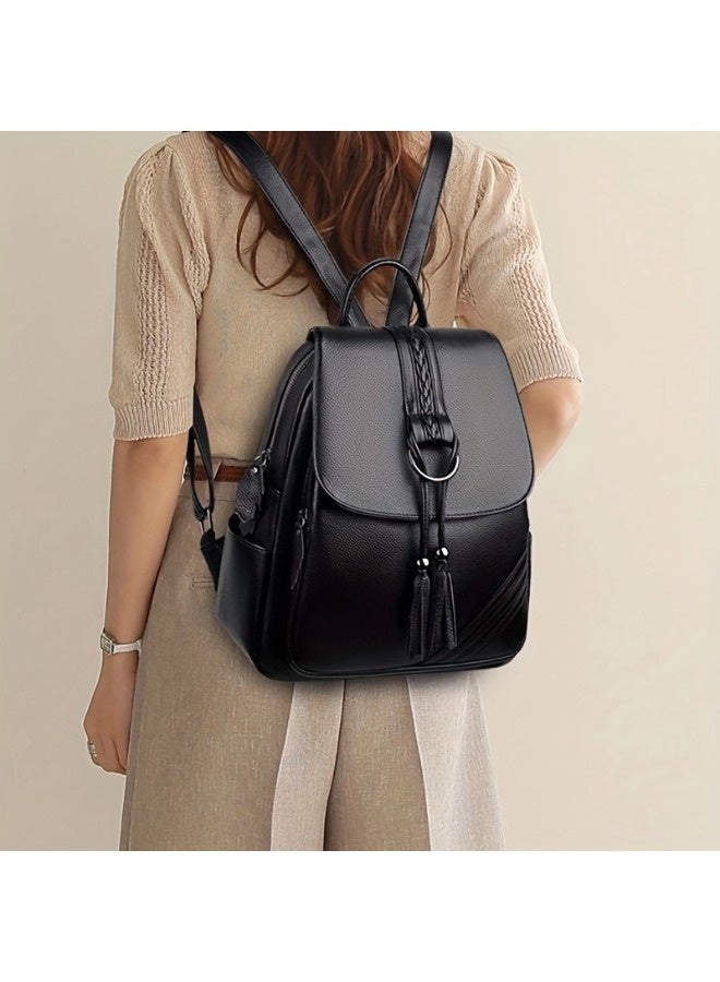 ShebSheb Trendy PU Leather Backpack Purse for Women and Ladies Shoulder Travel Daypacks Bags  - Image 5