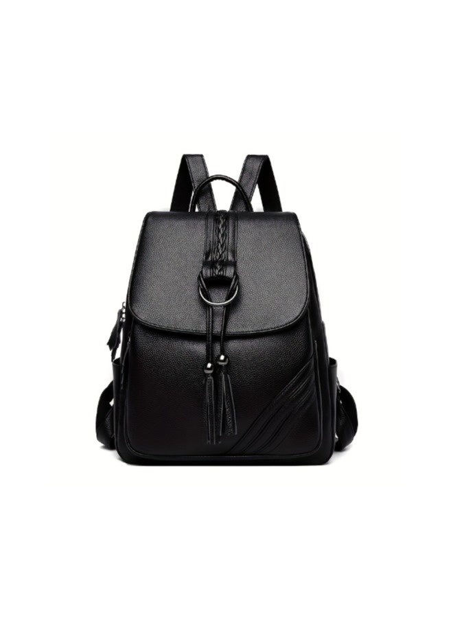 ShebSheb Trendy PU Leather Backpack Purse for Women and Ladies Shoulder Travel Daypacks Bags  - Image 1