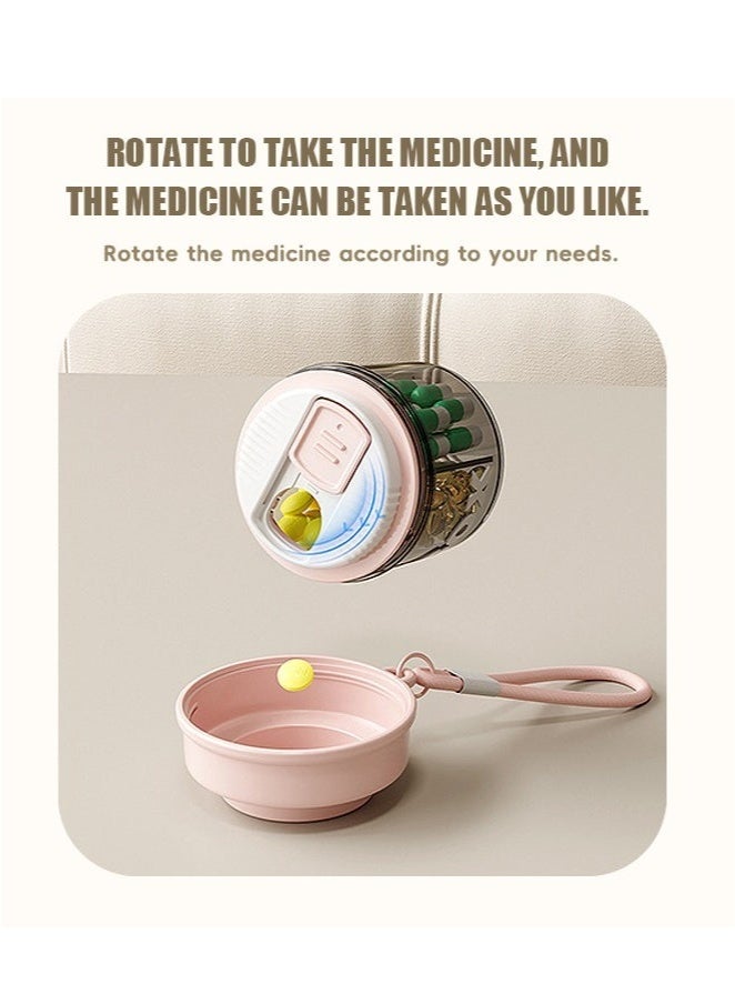 lebonaer 2 Pcs Pill Cases Pill Organizer, Portable Travel Storage Medicine Box for Vitamins Fish Oils and a Variety of Pills Fits in Purse Pocket (White+Pink) - Image 3