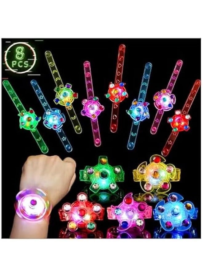 جيوستوس 8 حزمة LED LED UP Fidget Spinner Party Party Ford For Kids 4-8 8-12 ، Glow in the Dark Party Supplies ، Hildrict Priday ، Treasure Box Toys for Classroom ، Carnival Ruds (Multicolour) - Image 1