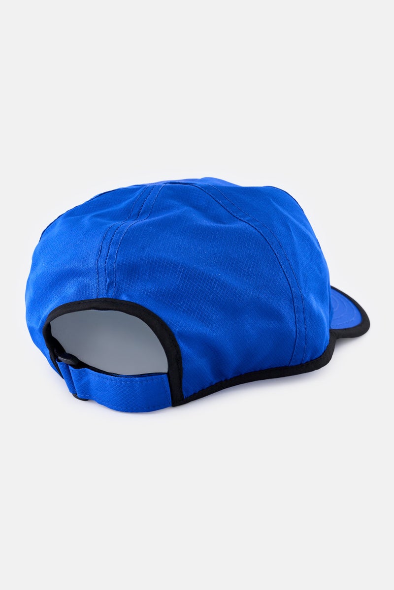 asics قبعة خارجية للرجال مزينة بشعار مطرز، زرقاء - Image 2