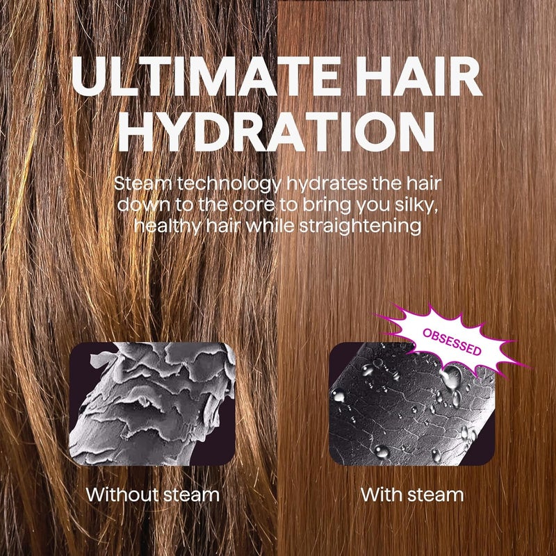 wavytalk Pro Steam Hair Straightener Brush, Steamline Pro 3 in 1 Straightening Brush, Steam Reduces Damage, Nourishes Hair, and Expedites Straightening - Image 3