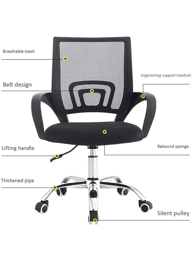 JCB CHIC Office Chair,Comfort Ergonomic Height Adjustable Desk Chair with Lumbar Support Backrest Black - Image 3