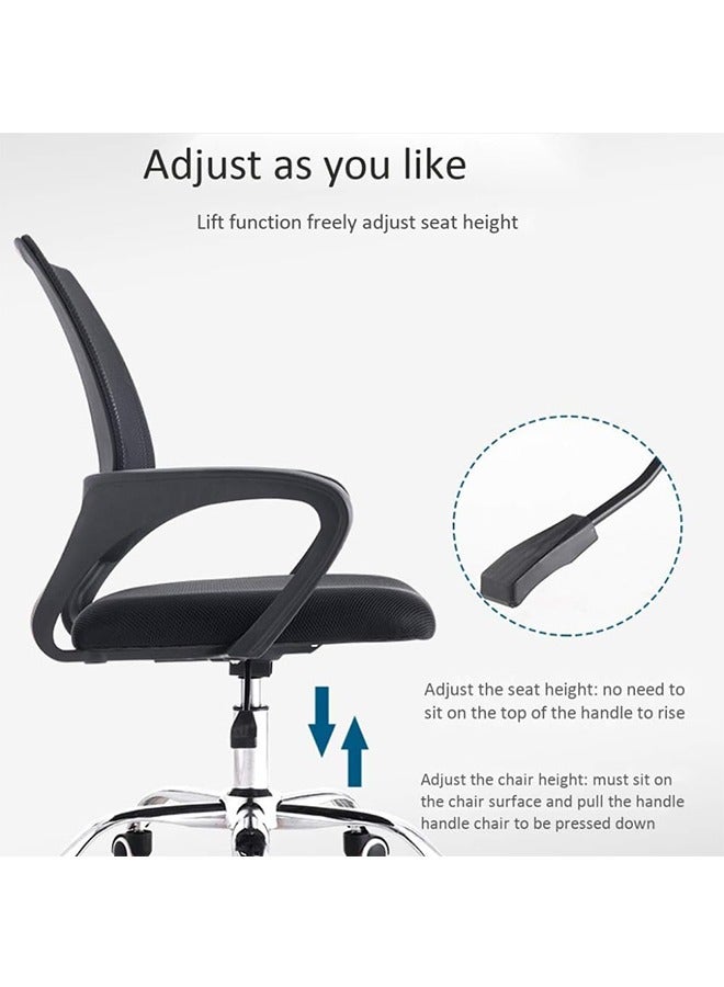 JCB CHIC Office Chair,Comfort Ergonomic Height Adjustable Desk Chair with Lumbar Support Backrest Black - Image 5