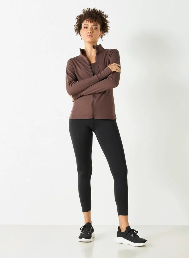 ADOT by Splash High Neck Zip Through Jacket with Pockets