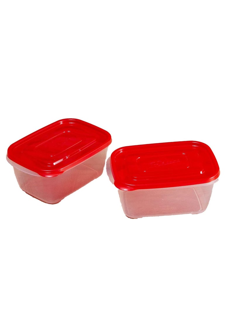 LOCK & LOCK - LocknLock EzLock Rectangle Container Set - 1320ml (Set of 2), Clear Base, Stackable, Microwave-Safe - Image 1