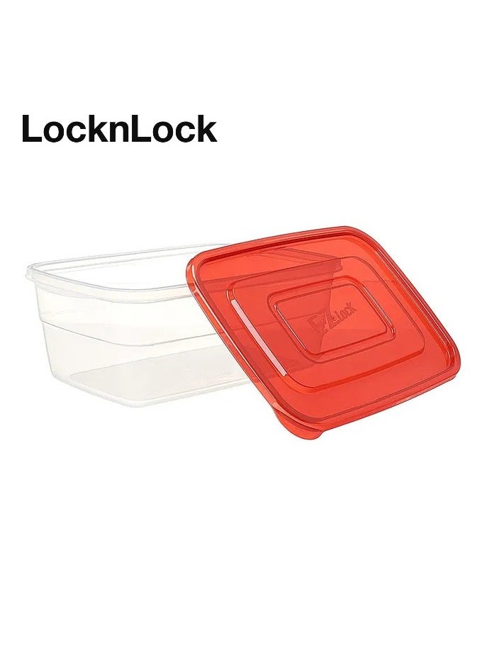 LOCK & LOCK - LocknLock EzLock Rectangle Container Set - 1320ml (Set of 2), Clear Base, Stackable, Microwave-Safe - Image 1