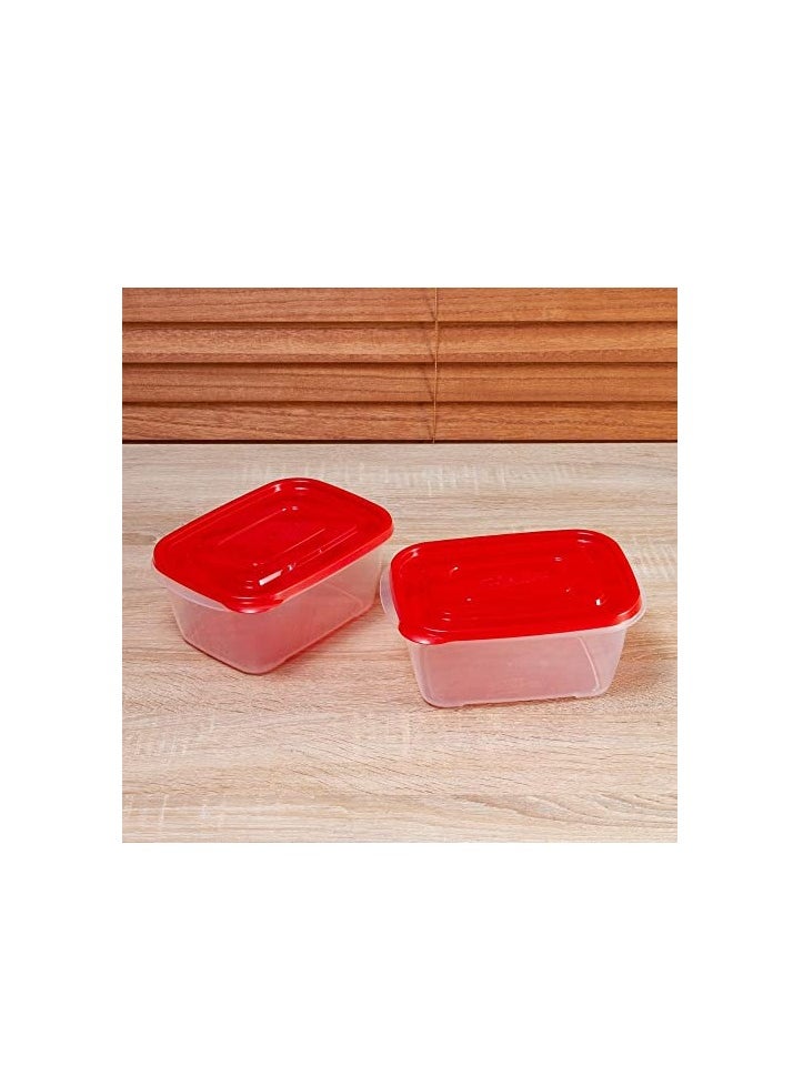 LOCK & LOCK - LocknLock EzLock Rectangle Container Set - 1320ml (Set of 2), Clear Base, Stackable, Microwave-Safe - Image 1