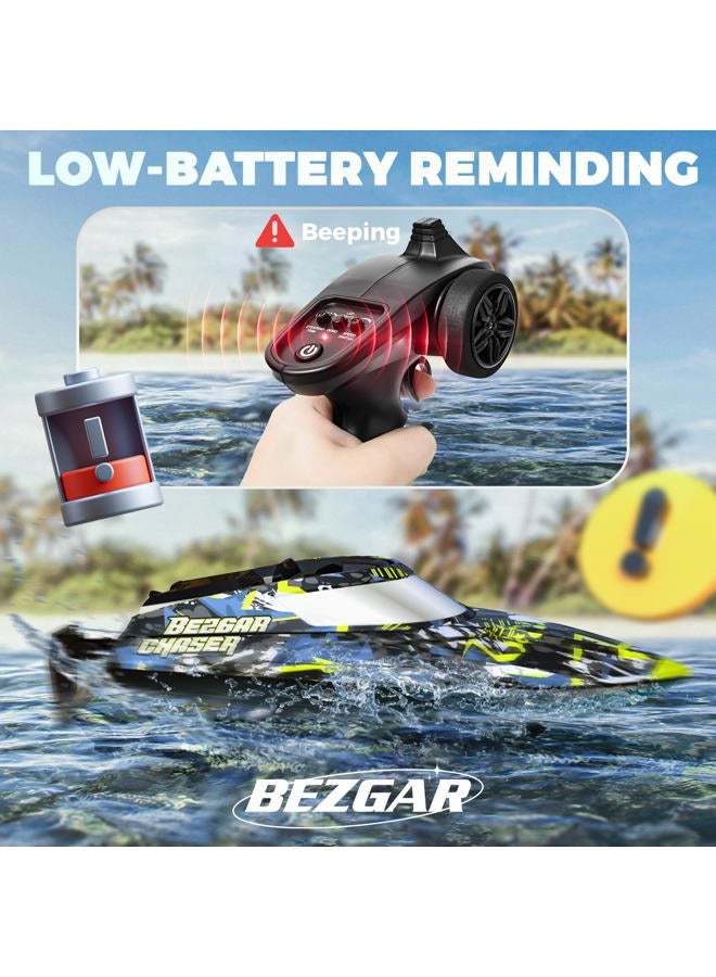 BEZGAR TX123 Remote Control Boats - Fast Speed RC Boat 32+ KPH with A Portable Suitcase for Lakes & Pools & Salt Water, Summer Toys for Adults and Ideal Gifts for Kids Boys Age 6 7 8-12 Years Old - Image 3