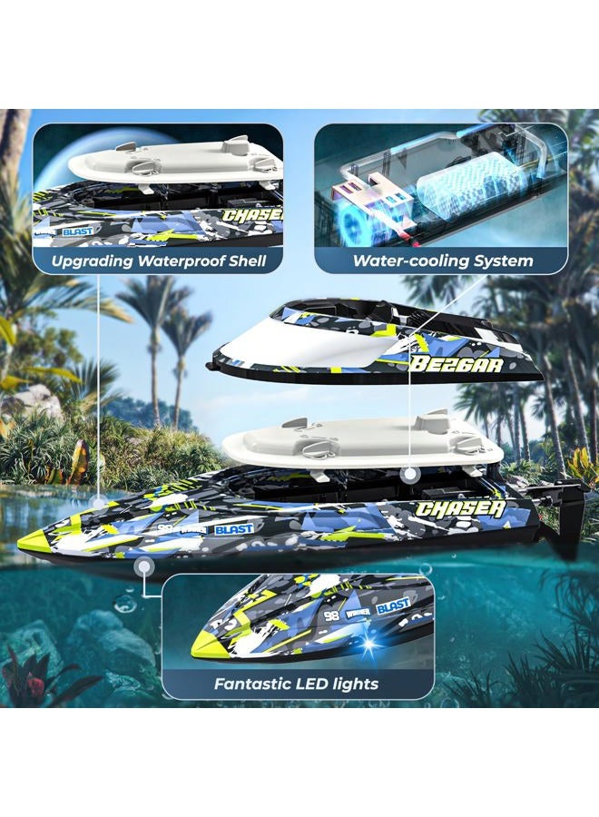 BEZGAR TX123 Remote Control Boats - Fast Speed RC Boat 32+ KPH with A Portable Suitcase for Lakes & Pools & Salt Water, Summer Toys for Adults and Ideal Gifts for Kids Boys Age 6 7 8-12 Years Old - Image 4