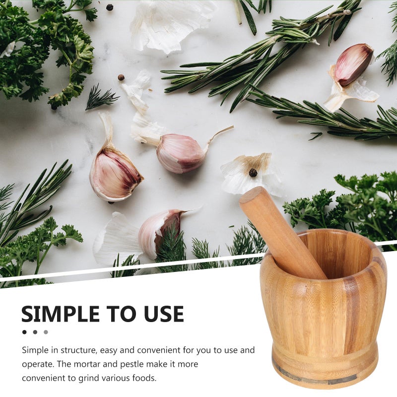 Manual Garlic Grinding Bowl With Pestle Kitchen Spice Grinder For Home Cooking - Image 5