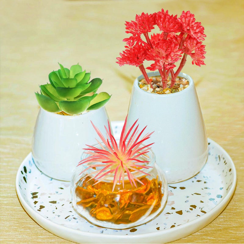 QUOZUO Artificial Succulent Plants, 6pcs Mini Fake Succulents Plants for DIY Crafting Home Wall Office Decoration (excluding pots) - Image 5
