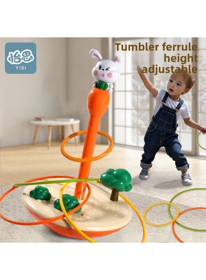 Children's Throwing Loop Loop Rabbit Loop Stacking Tumbler Toy Parent-Child Interactive Indoor And Outdoor Game-Color:Tumbler  Adjustable Height 9 Circles