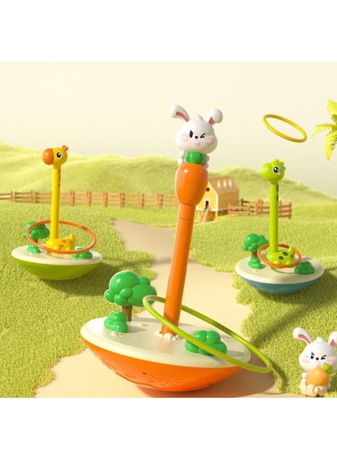 Children's Throwing Loop Loop Rabbit Loop Stacking Tumbler Toy Parent-Child Interactive Indoor And Outdoor Game-Color:Tumbler  Adjustable Height 9 Circles