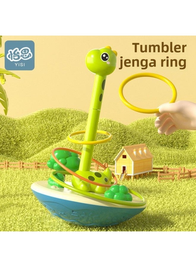 Children's Throwing Loop Loop Rabbit Loop Stacking Tumbler Toy Parent-Child Interactive Indoor And Outdoor Game-Color:Tumbler  Adjustable Height 9 Circles