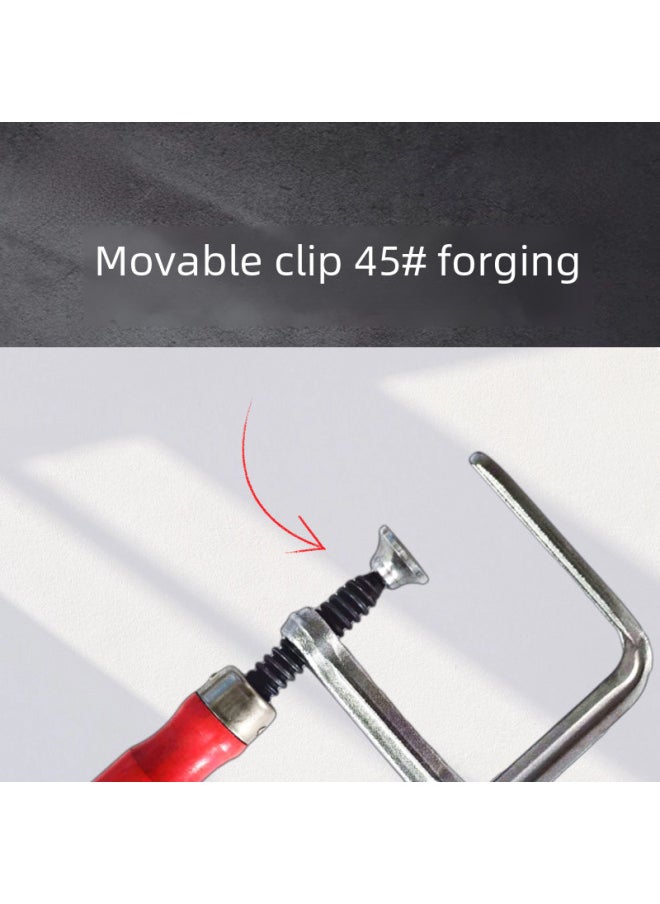 Generic - Tian Dasheng Work Woodworking Track Clamp Multi-functional Fixed G-clamp Pressed Tooth Quick F-clamp Hardware Tools-Specification Model:TDFM6 Wooden Handle Table Type F Clip 160*60-B (diameter 19mm) - Image 1