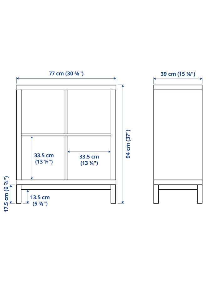 زبون وحدة رفوف مع إطار سفلي، أسود-بني/أبيض، 77×94 سم - Image 5
