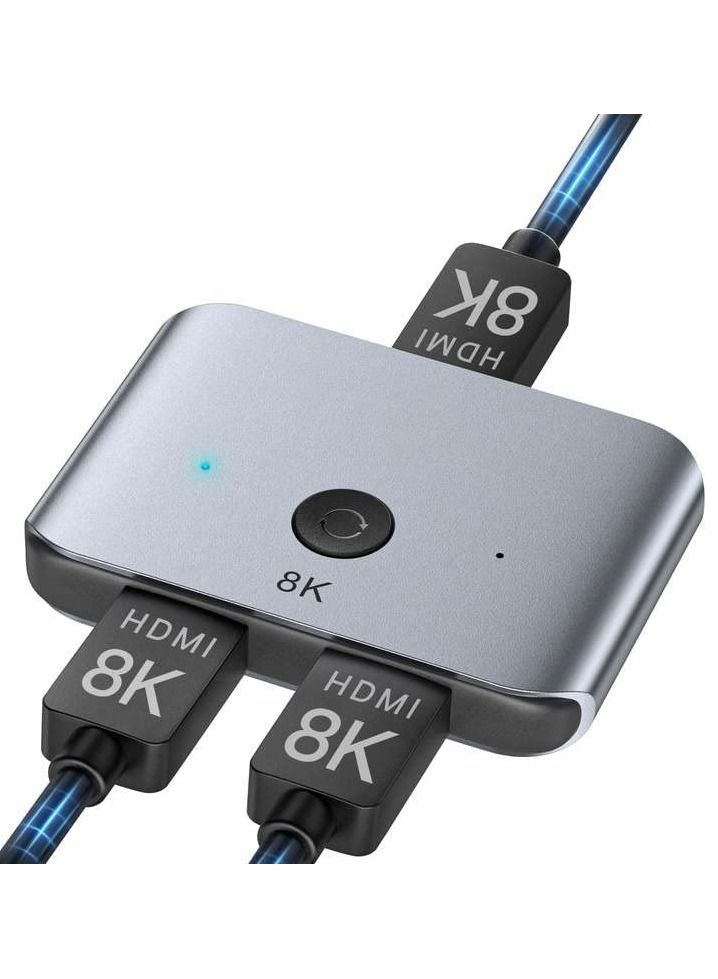 Y&D Converter HDMI 2.1 Ultra HD 8K High Speed 4K@120Hz 8K@60Hz Aluminum Switcher Selector for PS5/4 Xbox Roku Apple TV Fire Stick Sony TV - Image 1