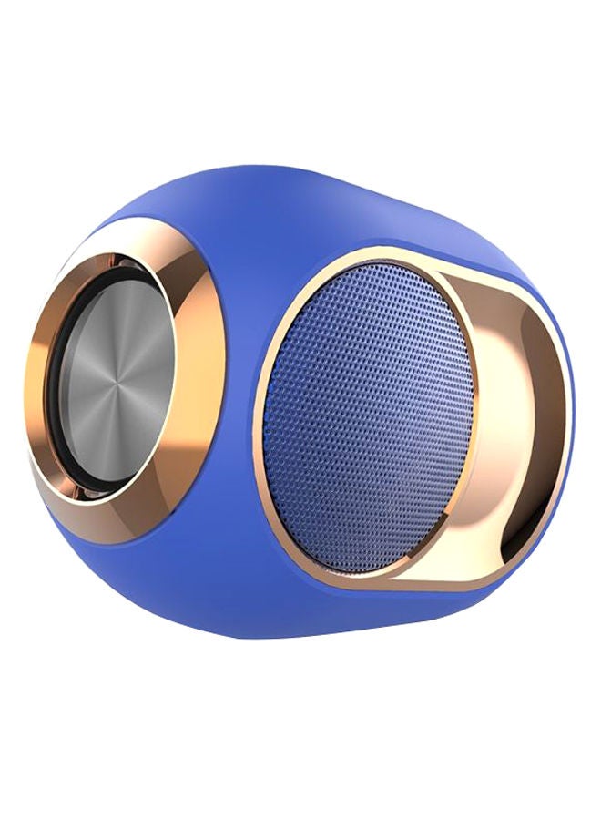 NIBEMINENT Waterproof Portable Bluetooth Wireless Speaker Blue/Gold - Image 1