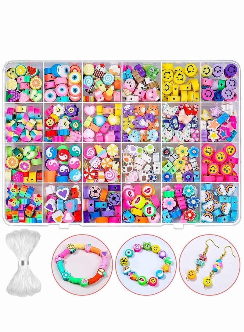 SYOSI DIY Bead Set, 480pcs Children Pop Beads for Making Necklace Bracelet Ring, Art Craft & Jewellery Kit Kids Girls Age 4 5 6 7 8, 24 Types - Image 1