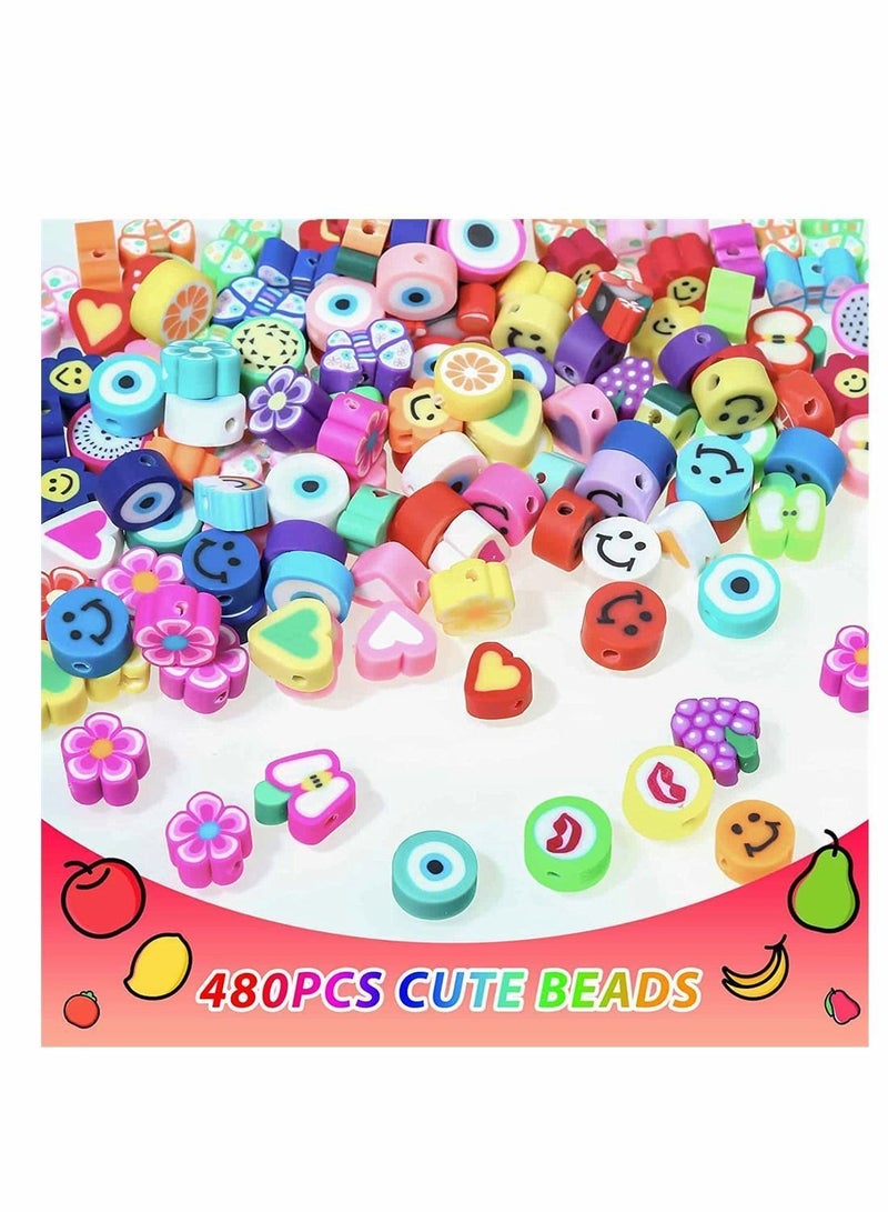 SYOSI DIY Bead Set, 480pcs Children Pop Beads for Making Necklace Bracelet Ring, Art Craft & Jewellery Kit Kids Girls Age 4 5 6 7 8, 24 Types - Image 4